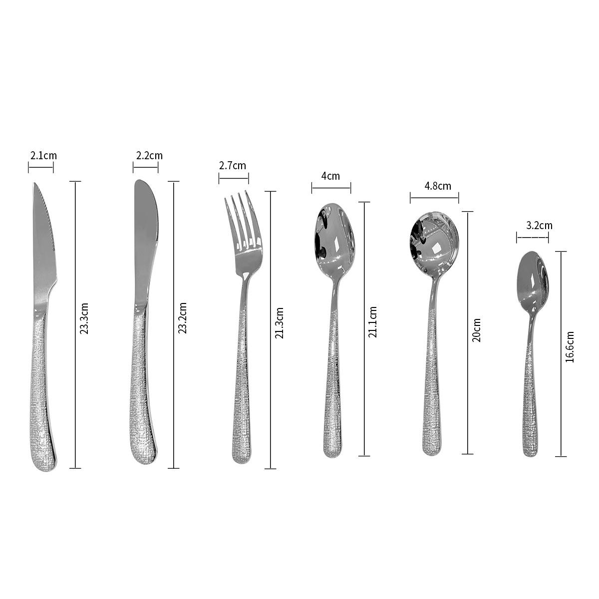 

Столовая посуда из нержавеющей стали 304, высококачественный набор столовых приборов для гостиниц и ресторанов в западном стиле, нож, вилка и ложка серебряный