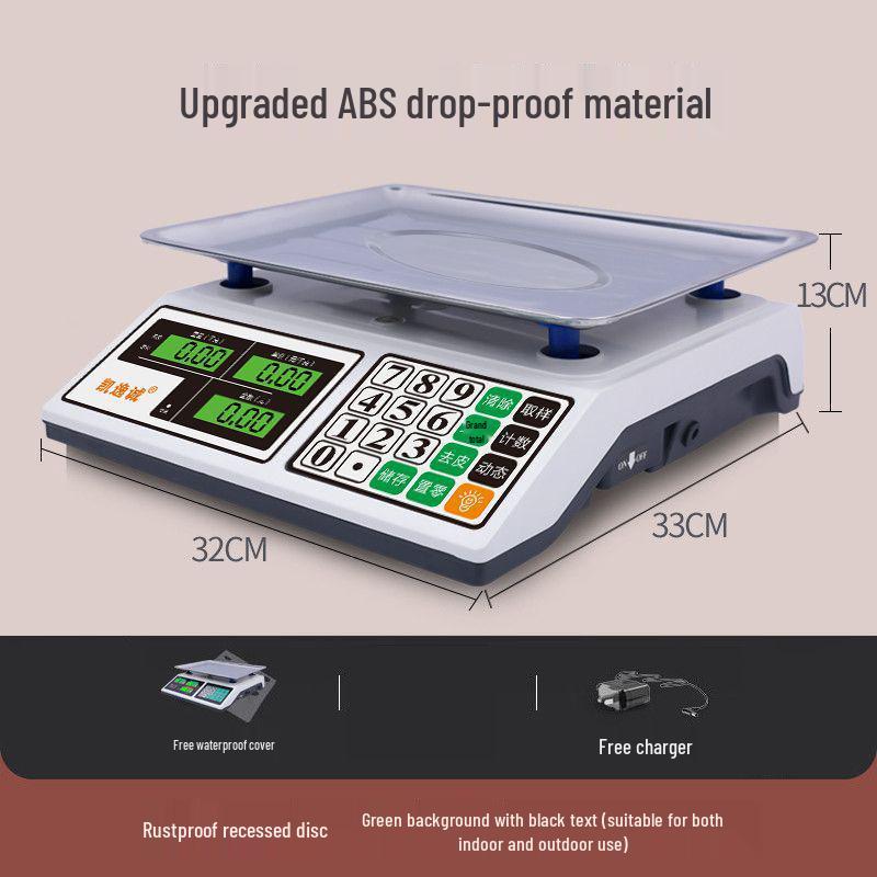 Impact-Resistant Electronic Pricing Scale for Business, Commercial Kitchen, and Vending: Durable and Drop-Proof Kilogram Measurement
