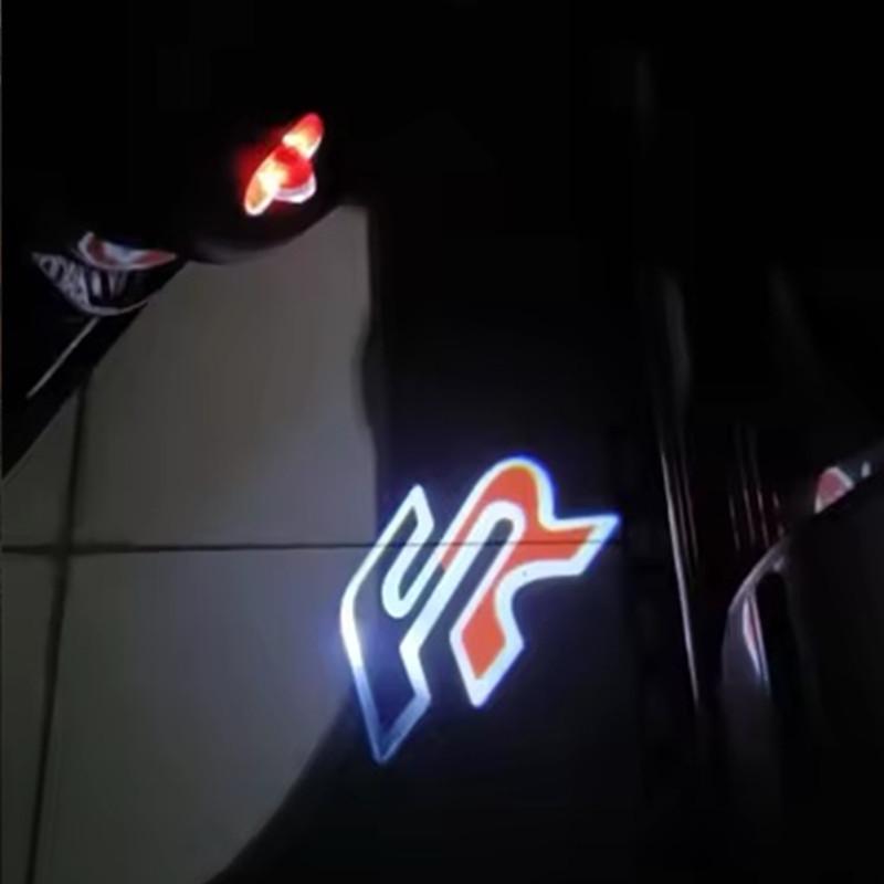 lcbn4 2Pcs Led Emblem Car Door Light Luces Projector Lamps Accessories For SEAT MK1 2005 2006 FR Alhambra Leon