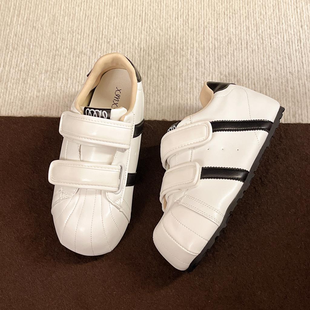 Velcro ugly cute shell head German training bread shoes women's 2025 new versatile inner height increase leisure sports small board shoes