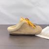 Thick-soled plush shoes retro women's outer wear winter new lace-up versatile cotton slippers