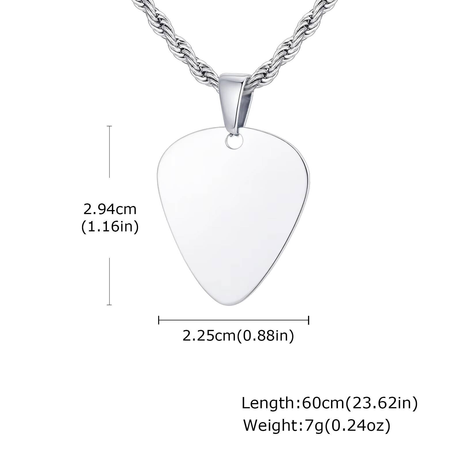 

Vnox 60cm Guitar Pick Pendant Necklace for Men, Stainless Steel Black Gold Silver Color Twisted Chain Punk Jewelry Birthday Gift