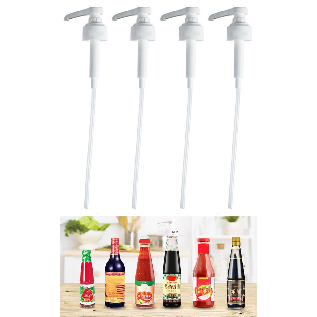

4 Pack Syrup Pump Dispenser Stainless Steel Fuel Bottle Pressure Nozzle Pump for Head Jam Bottle Squeeze Nozzle Suitable 1 білий