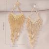 Rhinestone Tassel Earrings: Sparkling, Long, Versatile, and Chic Claw Chain Design