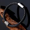 Viking Style Beard Bead Titanium Steel Bracelet With Rune Symbol Men's Personality Accessory