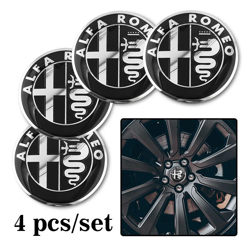 4 Stück Auto-Emblem Radnaben-Mittelkappe Aufkleber Felgen-Plakette Abdeckung Für Alfa Romeo GT 147 159 166 156 4C Spider Giulia Giulietta Tonale