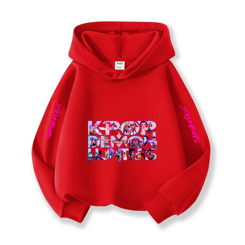 2025 Popular Kpop Christmas Casual Children's Hooded Sweatshirt Korean Wave Style Limited Edition Witch Hunting Fan Essential Girl Top