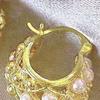 1 Pair Retro Style Earrings Imitation Pearl Honeycomb Shape Earrings Lightweight Comfortable Mini Earrings Jewelry Gift