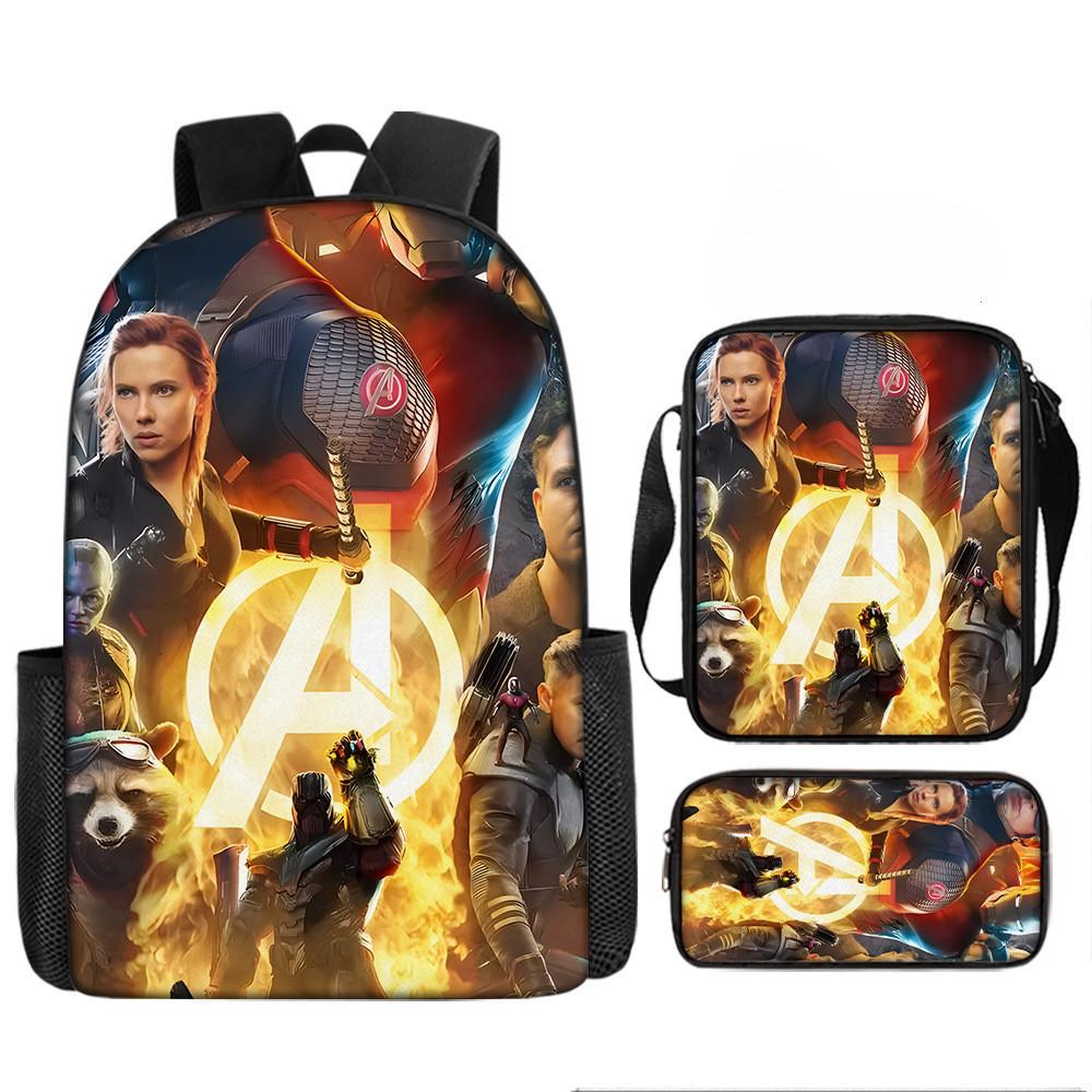 Printed Avengers The Backpack Set Oxford Fabric Pencil Case Essentials School