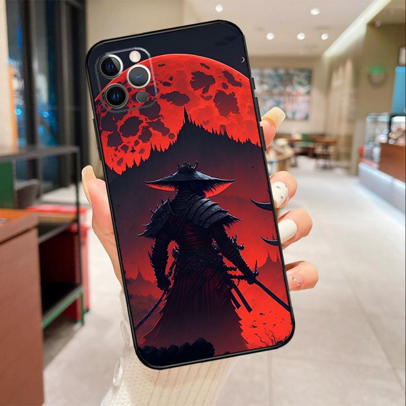 Japan Ninja Samurai Red Sun Phone Case For iPhone 17 Air 16 14 13 11 15 Pro Max mini 15 16 Plus 16e Protective Cover