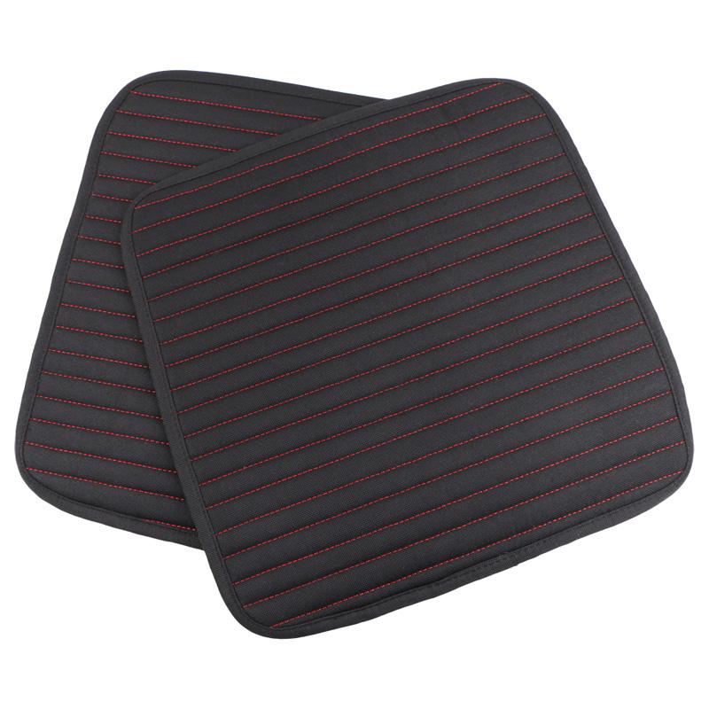 2 Pcs O SHI CAR Universal Square Front Seat Cushion Summer Artificial Linen Car seat-Cover Protection Pad for All Cars SUV