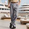 Spring and Autumn Linen Men's Casual Pants Loose Breathable Simple Striped Suit Pants