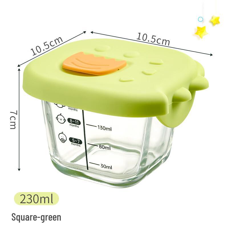 OJW Cartoon Dinosaur Glass Baby Food Storage Box