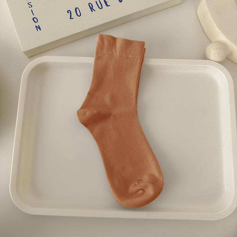 Women's High-Elastic Cotton Socks - Non-Binding, Soft, Anti-Pilling, Macaron Colors, Versatile and Comfortable Fit