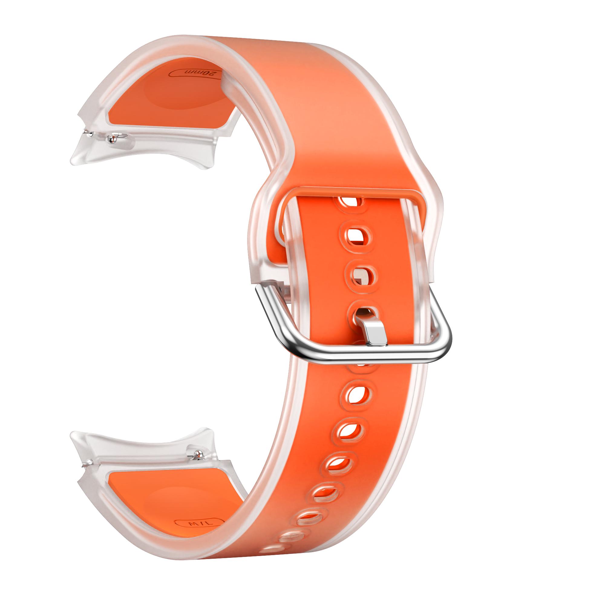 

Ремешок силиконовый спортивный No Gaps 20 мм для Samsung Galaxy Watch 7 6 5 Pro 4 44 мм FE 40 мм Band Watch6 Classic 47 мм 43 мм Аксессуары For Watch 5 Series оранжевый