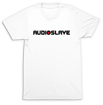 Maglietta Logo Fiamma Audioslave Testo Nero Icona Rossa Hard Rock Maglietta Bianca