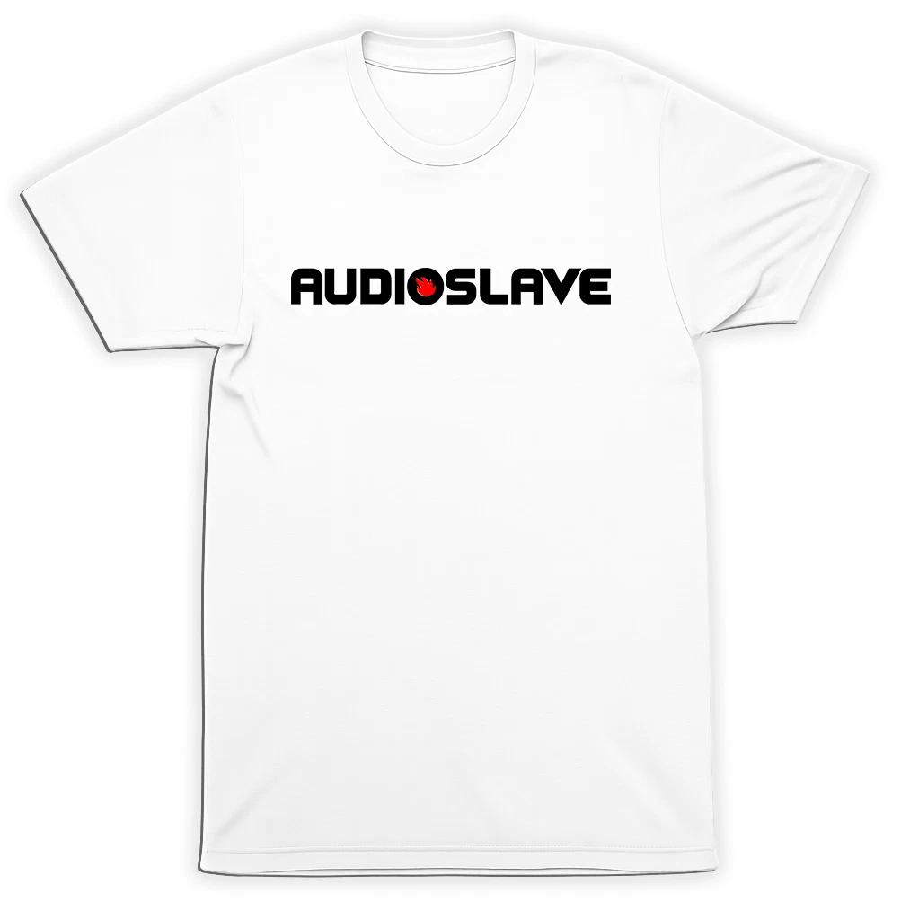 Audioslave Flame Logo Shirt Black Text Red Icon Hard Rock White Tee 3XL