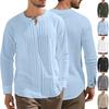 European and American Men's Casual Loose Long-sleeved T-shirt Beach Shirt