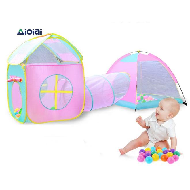 

AIOIAI Детская палатка Игровой домик из трех частей Домашняя игрушка Открытый ребенок Ползает Бурение Отверстие Морской туннель