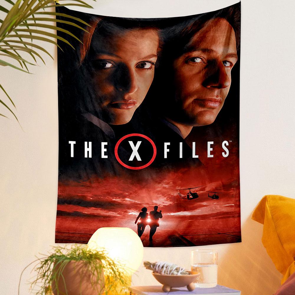 The X Files Poster Tapestry Wall Hanging, FBI Mystery TV Art, UFO Sci-Fi Wall Decor for Bedroom Man Cave