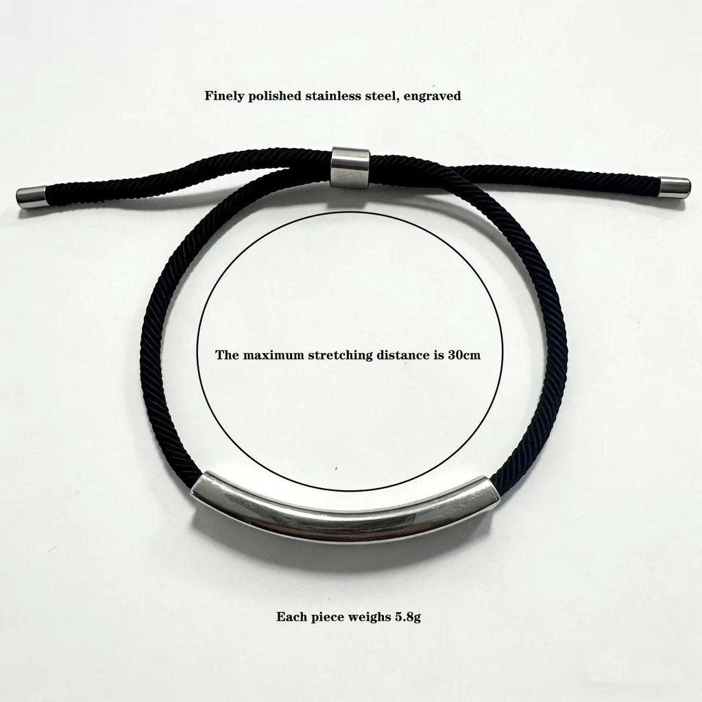 Multicolor Stainless Steel Engravable Woven Bracelet - European & American Festival Gift