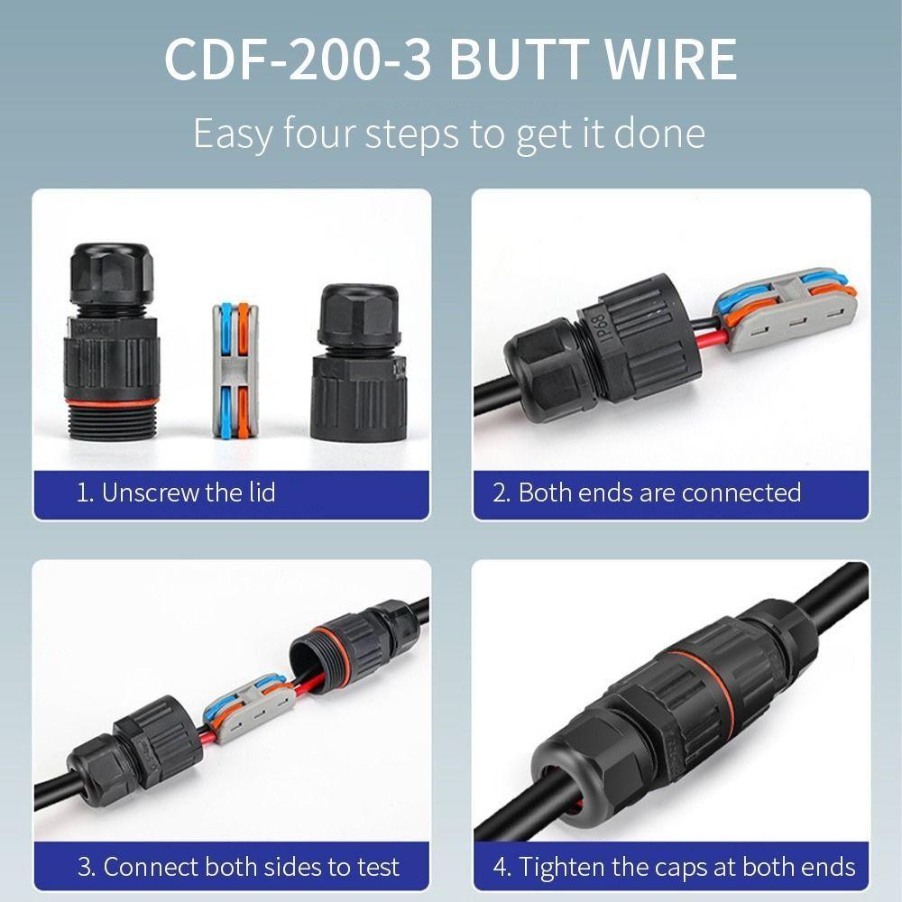 Terminal Block Waterproof Cable Connector 2/3 Pin Junction Adapter Wire Cable Extender  Cable