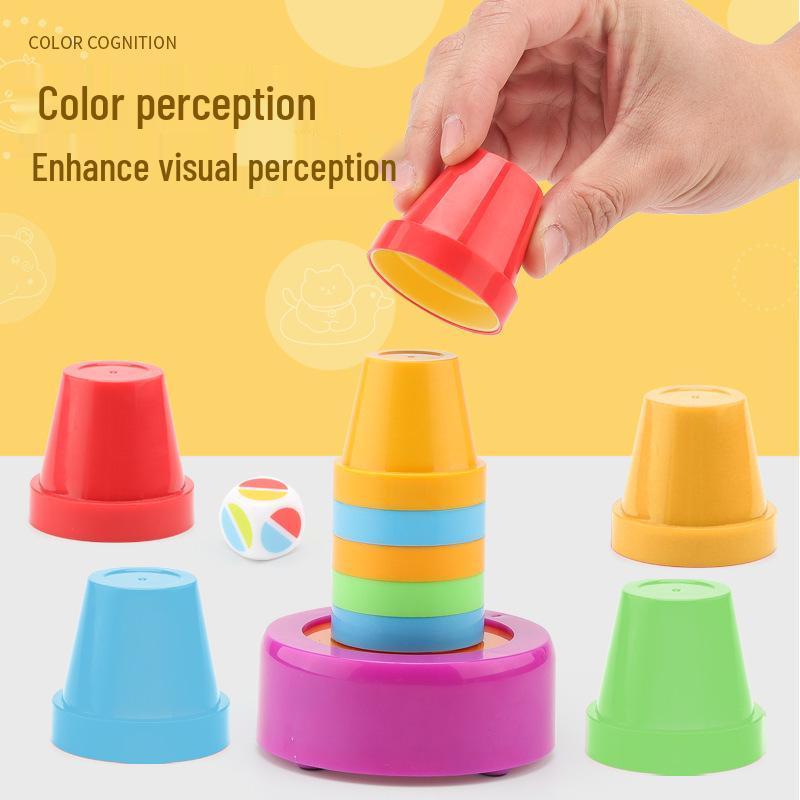 Cross-Border Children's Stacking Cup Puzzle Game: Colorful Brain Training & Early Education Toy