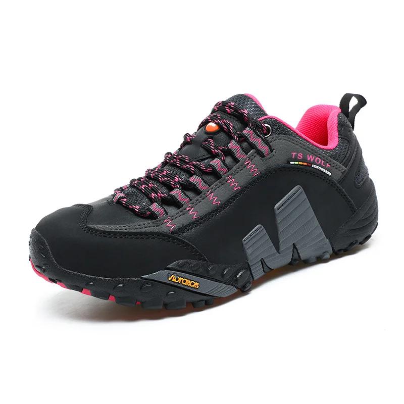 Autumn Winter High Quality Women's Hiking Shoes Rock Climbing Genuine Leather Waterproof Outdoor Sports Trekking Sneakers Woman