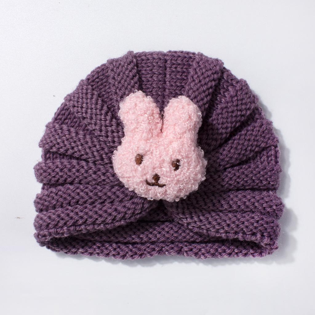 European & American Kids' Knit Wool Winter Hat - Cute Rabbit Cartoon Beanie
