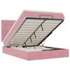 Cadre de lit ottoman - Maison Exclusive - 140x200 cm - Velours rose - Rangement hydraulique