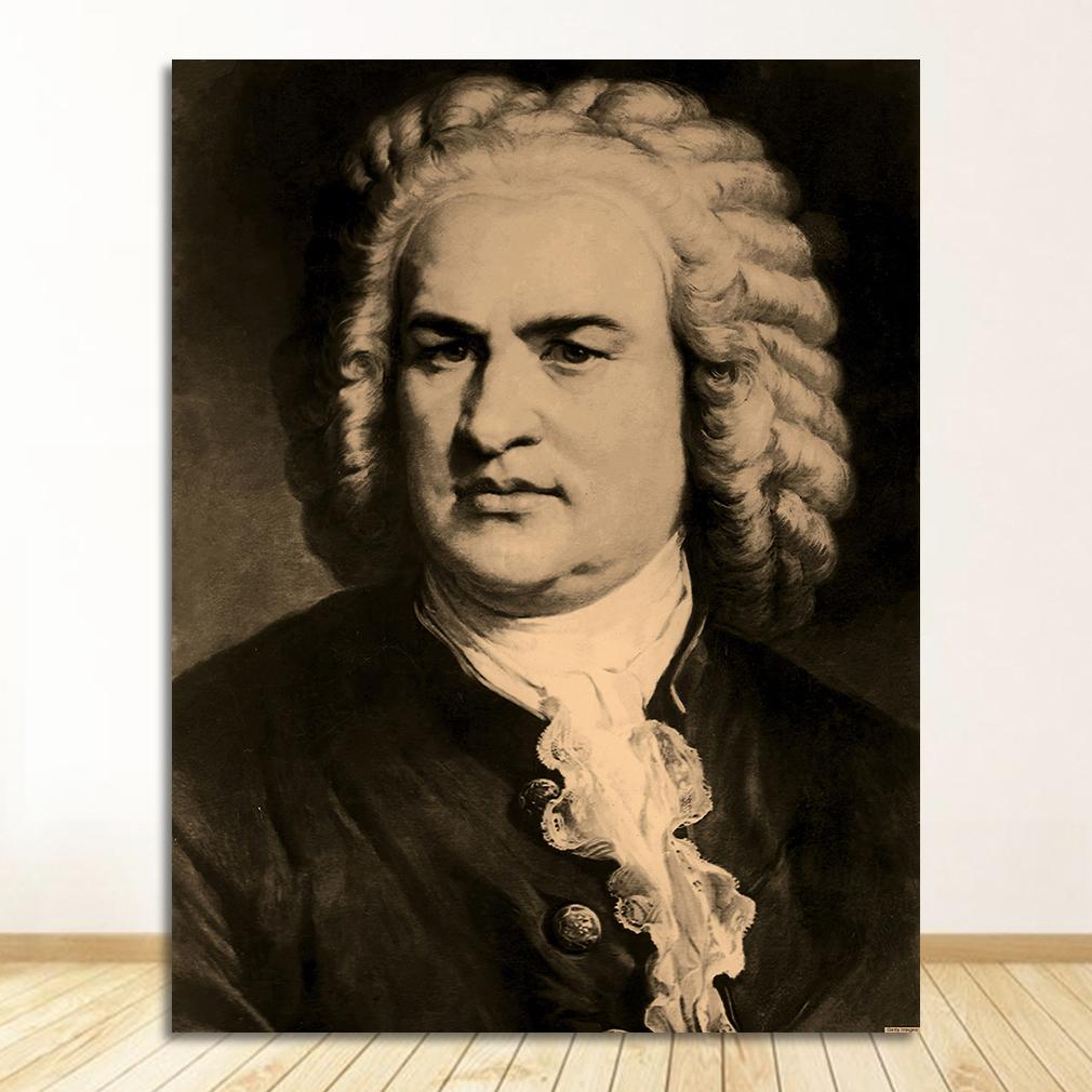 Canvas Painting Vintage Wall Pictures Kraft Poster Coated Stickers Home Decor Gift Johann Sebastian Bach German Musician