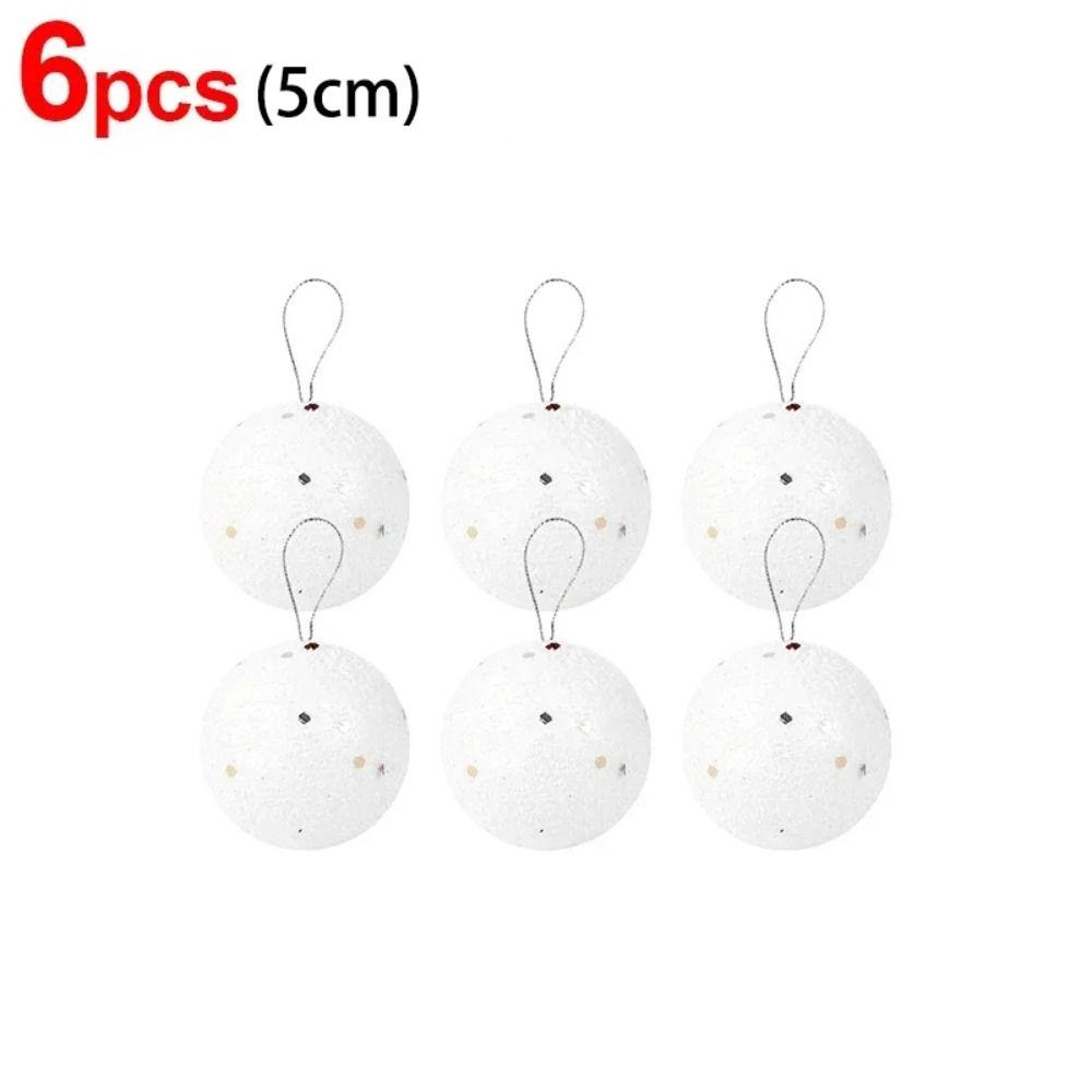 6Pcs White Foam Christmas Balls Wedding Holiday Supplies Portable Home Decorations