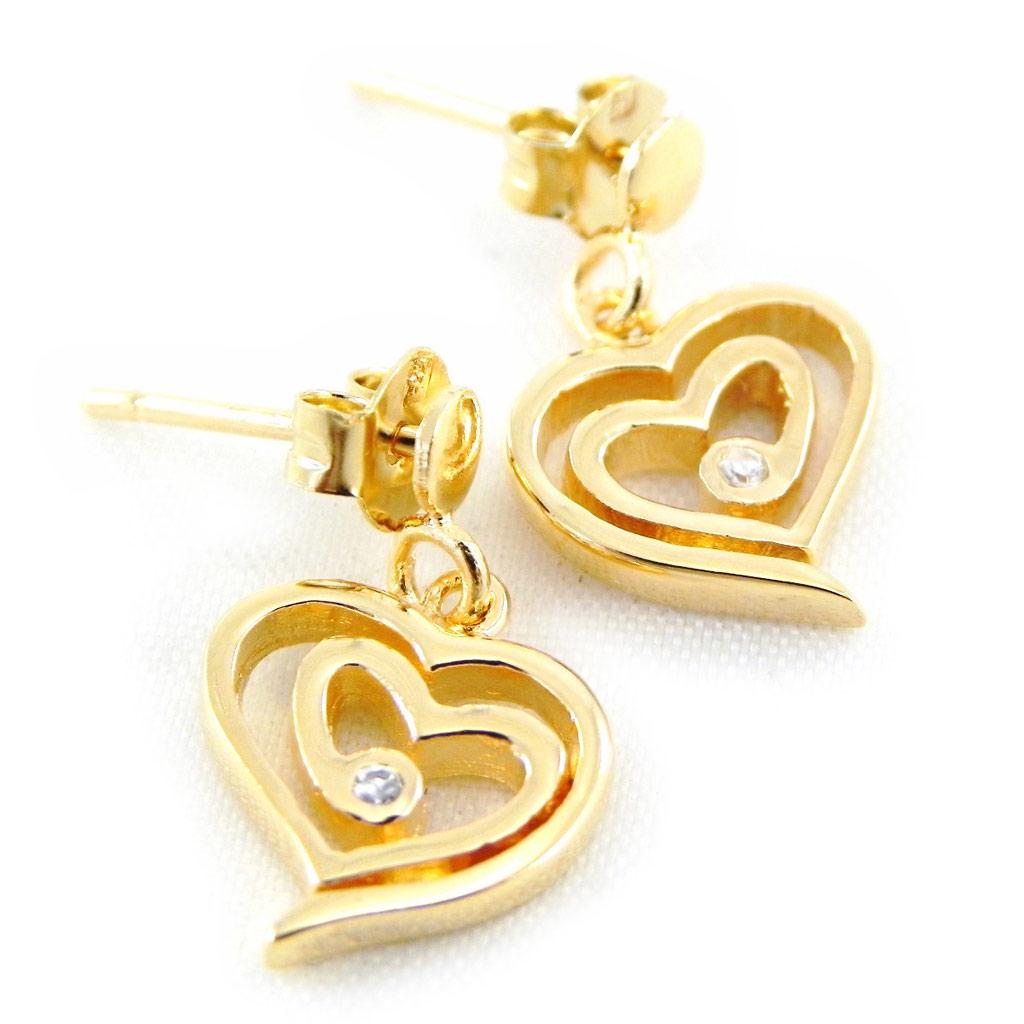 Les Trésors De Lily [G1997] - Gold Plated 'Love' Earrings