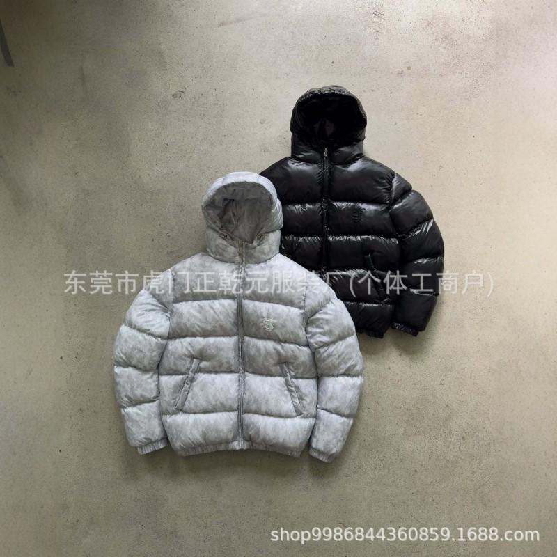 Unisex Oversized Hooded Cotton Puffer Jacket With Embroidered Streetwear Casual Coat Winter