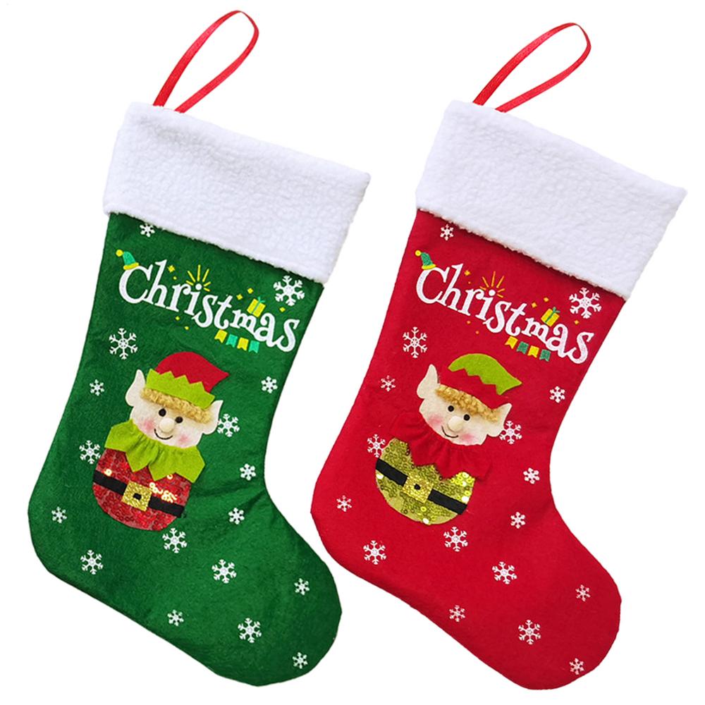 Christmas Stockings Merry Christmas Hanging Sock Rustic Christmas Stockings Hung Xmas Tree New Year Holiday Decoration