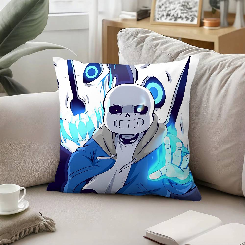 Süße H-Undertale Sans-W Kissenhülle Kissenbezug Weich Süß Dekokissenhülle Für Auto Sofa Kissenbezug Polyester Mit Reißverschluss