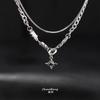 Personalized Pentagram Cuban Titanium Steel Necklace Mens Hip Hop Fashion Jewelry