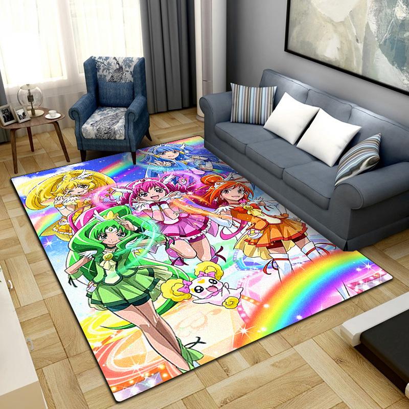 Pretty Cure Anime Rug Carpet Large Area Rug Non Slip Washable Floor Mat Gamer Room Bedroom Home Decor LXR85