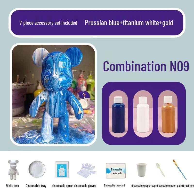 Acrylic Pigments White Bear Set for Creative Handcrafted Graffiti Painting