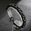 Engravable Gold Men's Stainless Steel Bracelet - European & American Minimalist Hip-Hop Style