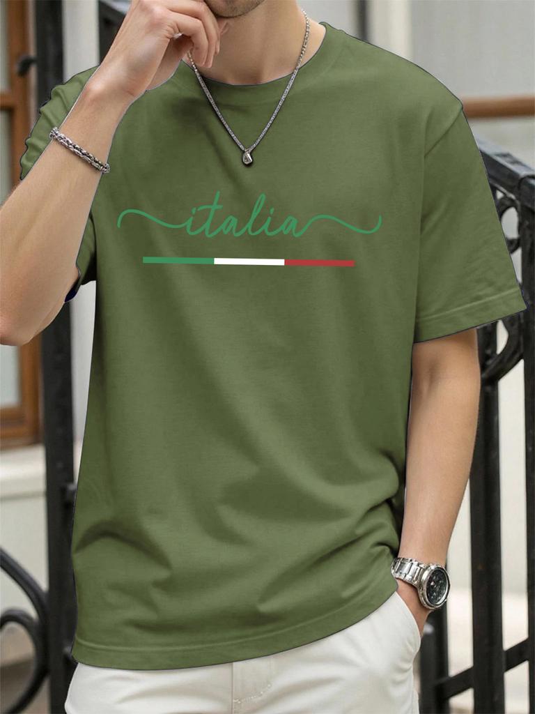 Classic Colors Representing Italy Pattern TShirt Mens Summer Soft T Shirts Cotton Comfortable Sportswear Unisex Hip Hop Clothes