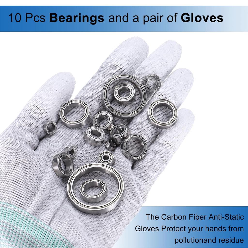 uxcell 6703ZZ Deep Groove Ball Bearings for x x with Carbon Fiber Double Metal Shielded Carbon Chrome Steel Skateboard Bearings Rollers, 0.7" 0.9"