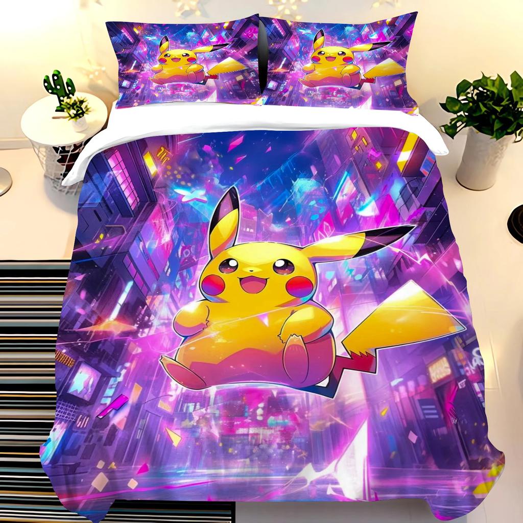 Electric Mouse Bedding Set Children'S Bedding Set Squirtle Quilt Duvet Cover King Size Twin Covers Children Printed 100% Polyest