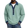 Herren Freizeit Pullover mit Knöpfen, Langarm, Lockerer Schnitt, Gestrickt, Farbe