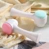 3D Double Side Face Washing Brush with OFT Fur Silica Instrument for Home Based Manual Face Clean and Pores Deep Cleanin
