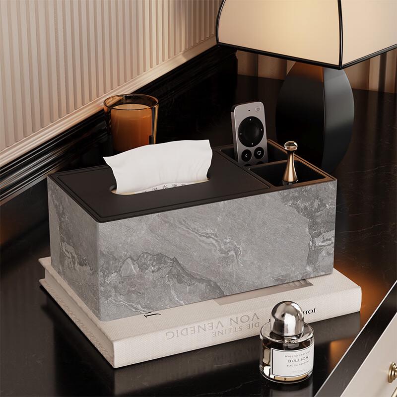 Handun Light Luxury Desktop Tissue Box with Organizer
