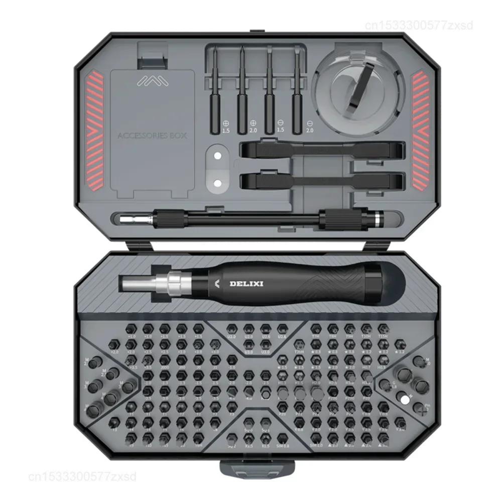 DELIXI 145 In 1 Screwdriver Set With Storage Box Precision Magnetic Screw Driver Bits For Mobile Phone Repair Screwdriver Kit