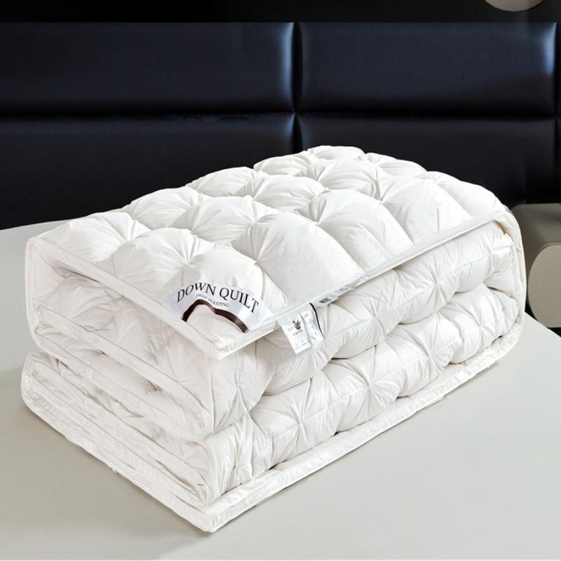 Light Luxury New Cotton Down Comforter High End Buttoned Warm Quilt Core Thick Solid Color Comfortable Blanket Soft Breathable