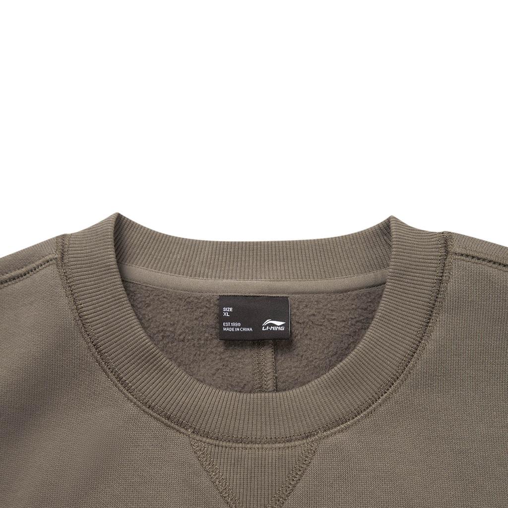 Li Ning Sports Lifestyle Series Round Neck Casual Fashion Letter Fleece Sweatshirt Unisex Sweatshirt AWDVF71-5