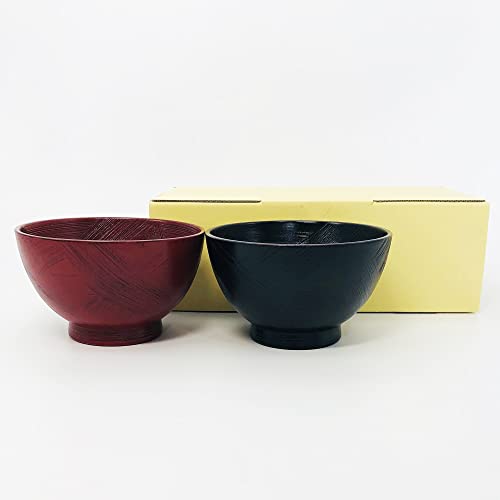 Maeju lacquerware Wooden Soup Bowls, Pair, Miyako, 4E-143